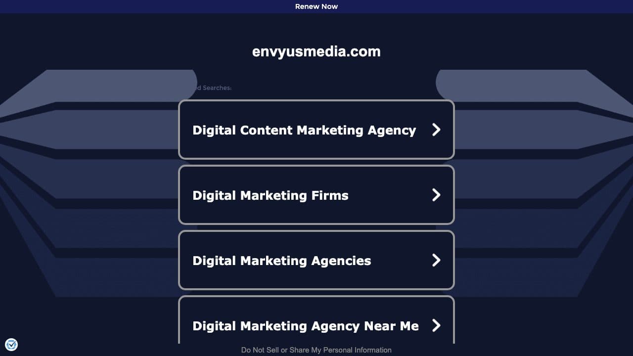 Envyus Media homepage