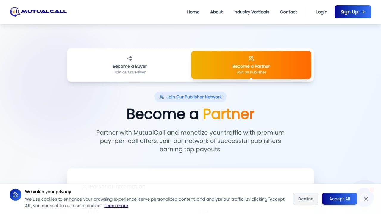 MutualCall homepage